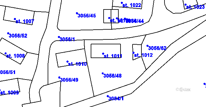 Parcela st. 1011 v KÚ Otín u Jindřichova Hradce, Katastrální mapa