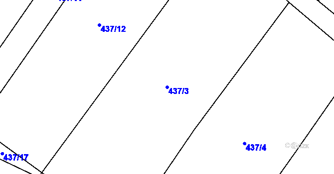Parcela st. 437/3 v KÚ Otín u Stonařova, Katastrální mapa
