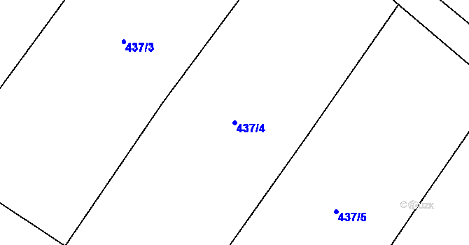 Parcela st. 437/4 v KÚ Otín u Stonařova, Katastrální mapa