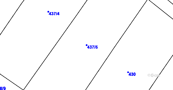 Parcela st. 437/5 v KÚ Otín u Stonařova, Katastrální mapa