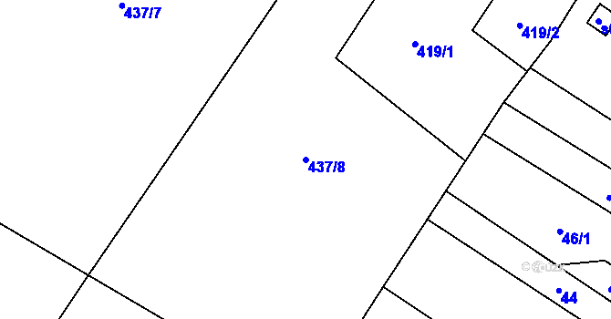 Parcela st. 437/8 v KÚ Otín u Stonařova, Katastrální mapa