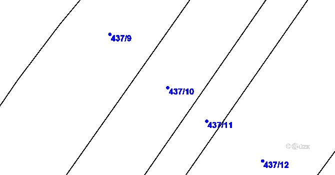 Parcela st. 437/10 v KÚ Otín u Stonařova, Katastrální mapa