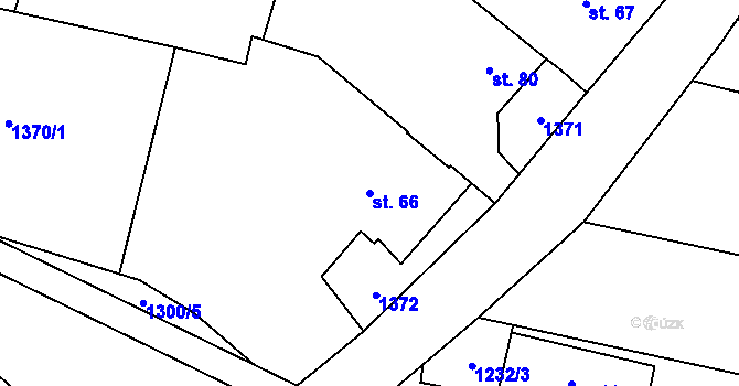 Parcela st. 66 v KÚ Geršov, Katastrální mapa