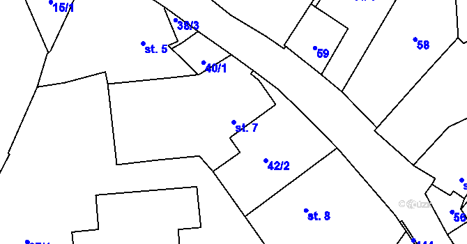 Parcela st. 7 v KÚ Otín u Měřína, Katastrální mapa