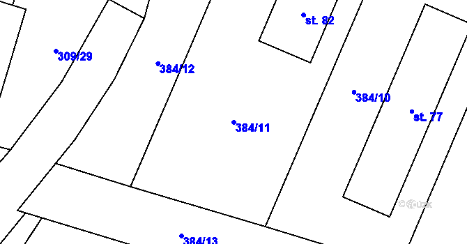 Parcela st. 384/11 v KÚ Otín u Měřína, Katastrální mapa