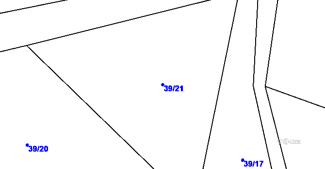 Parcela st. 39/21 v KÚ Pohořílky u Otína, Katastrální mapa