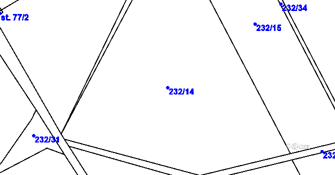 Parcela st. 232/14 v KÚ Pohořílky u Otína, Katastrální mapa