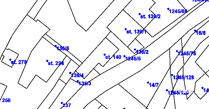 Parcela st. 140 v KÚ Otinoves, Katastrální mapa
