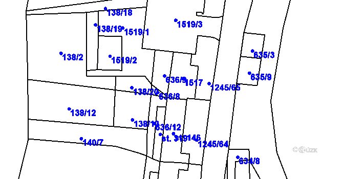 Parcela st. 145 v KÚ Otinoves, Katastrální mapa