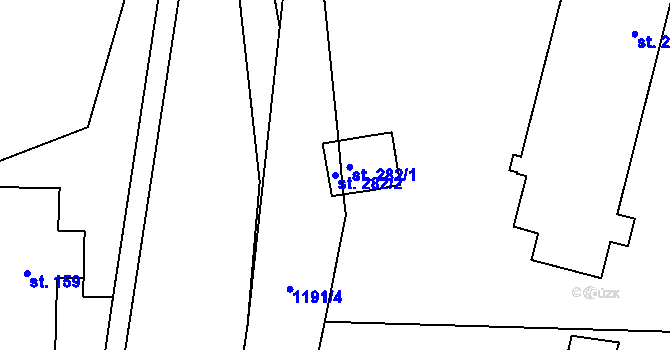Parcela st. 282/2 v KÚ Otinoves, Katastrální mapa
