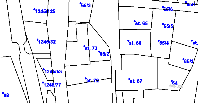 Parcela st. 66/2 v KÚ Otinoves, Katastrální mapa