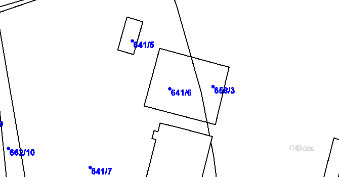 Parcela st. 641/6 v KÚ Otinoves, Katastrální mapa