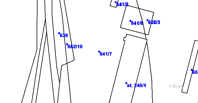 Parcela st. 641/7 v KÚ Otinoves, Katastrální mapa