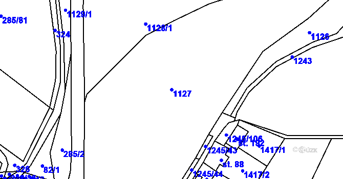 Parcela st. 1127 v KÚ Otinoves, Katastrální mapa