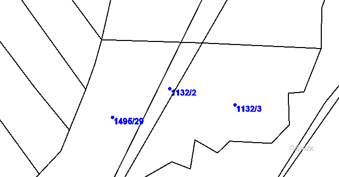 Parcela st. 1132/2 v KÚ Otinoves, Katastrální mapa