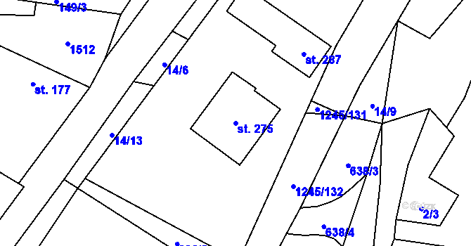 Parcela st. 275 v KÚ Otinoves, Katastrální mapa