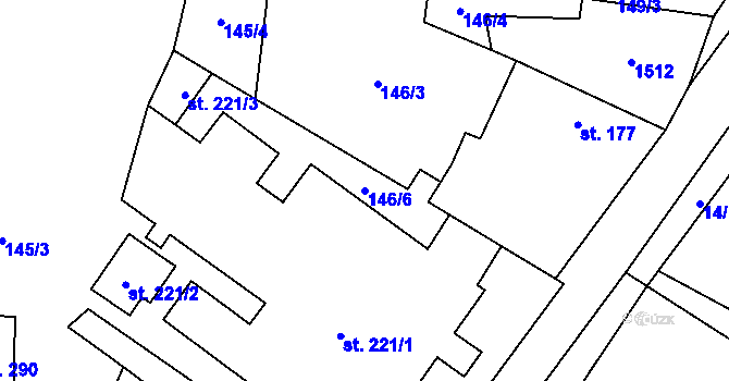 Parcela st. 146/6 v KÚ Otinoves, Katastrální mapa