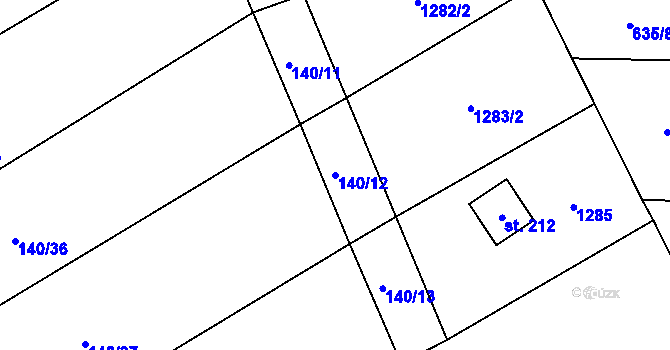 Parcela st. 140/12 v KÚ Otinoves, Katastrální mapa