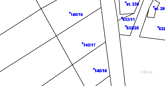 Parcela st. 140/17 v KÚ Otinoves, Katastrální mapa