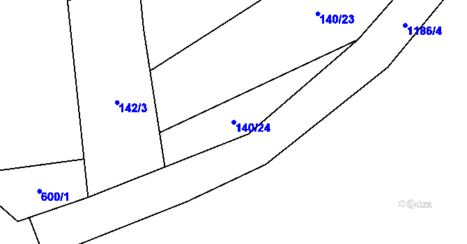 Parcela st. 140/24 v KÚ Otinoves, Katastrální mapa