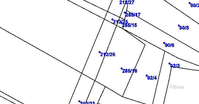 Parcela st. 212/26 v KÚ Otinoves, Katastrální mapa