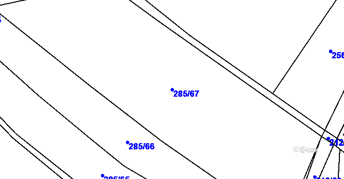 Parcela st. 285/67 v KÚ Otinoves, Katastrální mapa