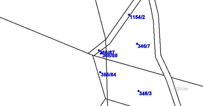 Parcela st. 366/88 v KÚ Otinoves, Katastrální mapa