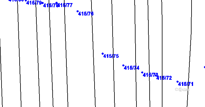 Parcela st. 415/75 v KÚ Otinoves, Katastrální mapa