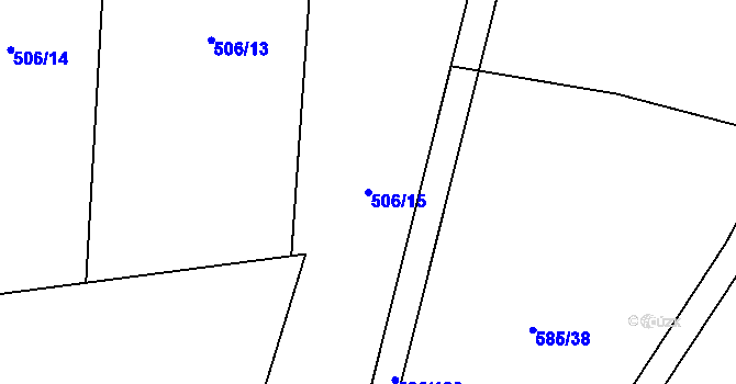 Parcela st. 506/15 v KÚ Otinoves, Katastrální mapa