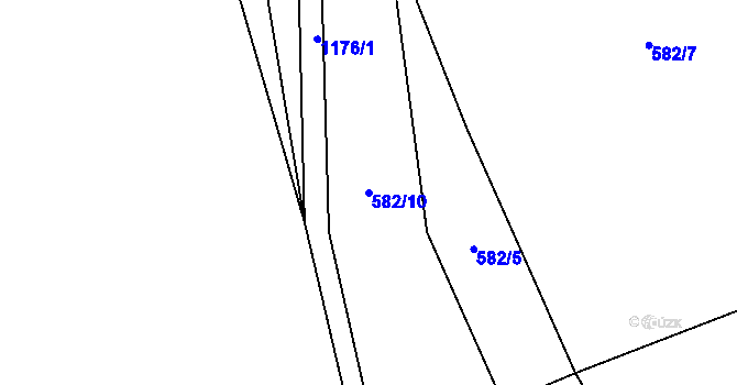 Parcela st. 582/10 v KÚ Otinoves, Katastrální mapa