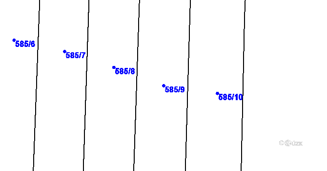 Parcela st. 585/9 v KÚ Otinoves, Katastrální mapa