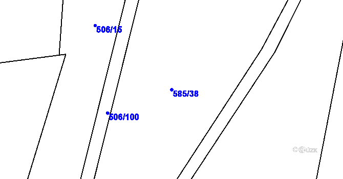 Parcela st. 585/38 v KÚ Otinoves, Katastrální mapa