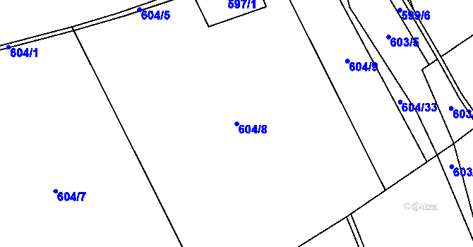 Parcela st. 604/8 v KÚ Otinoves, Katastrální mapa