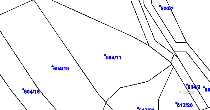 Parcela st. 604/11 v KÚ Otinoves, Katastrální mapa