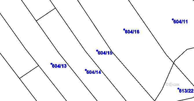 Parcela st. 604/15 v KÚ Otinoves, Katastrální mapa