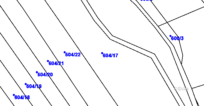 Parcela st. 604/17 v KÚ Otinoves, Katastrální mapa
