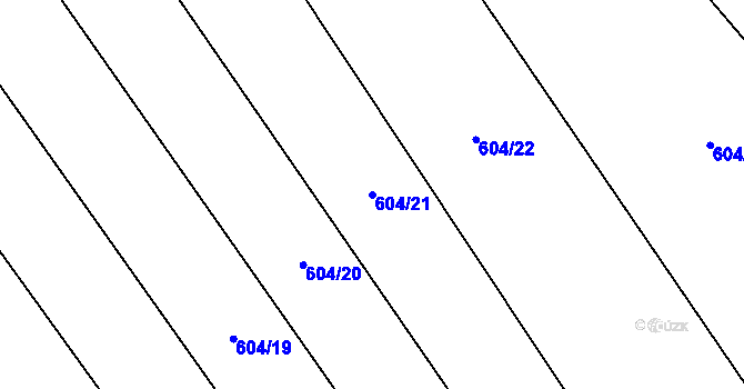 Parcela st. 604/21 v KÚ Otinoves, Katastrální mapa