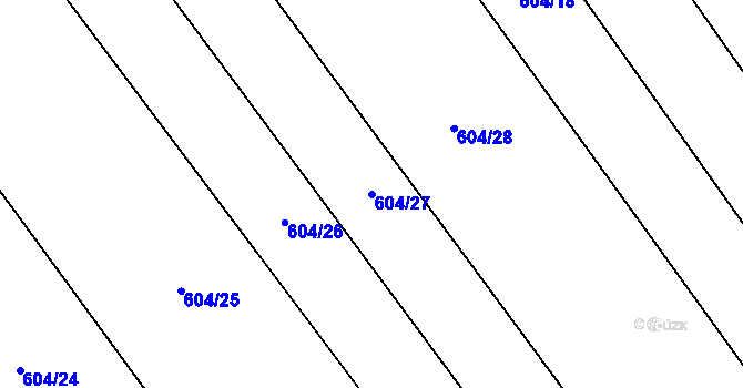 Parcela st. 604/27 v KÚ Otinoves, Katastrální mapa