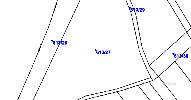 Parcela st. 613/27 v KÚ Otinoves, Katastrální mapa