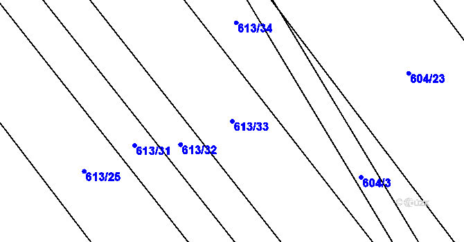 Parcela st. 613/33 v KÚ Otinoves, Katastrální mapa