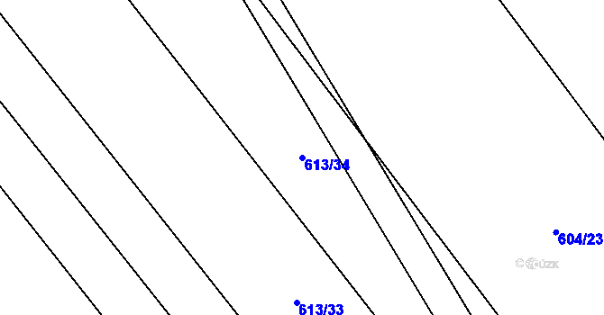 Parcela st. 613/34 v KÚ Otinoves, Katastrální mapa