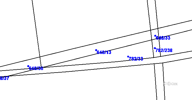 Parcela st. 648/13 v KÚ Otinoves, Katastrální mapa
