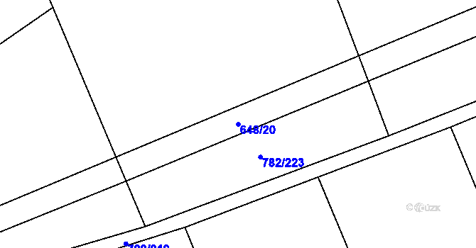 Parcela st. 648/20 v KÚ Otinoves, Katastrální mapa
