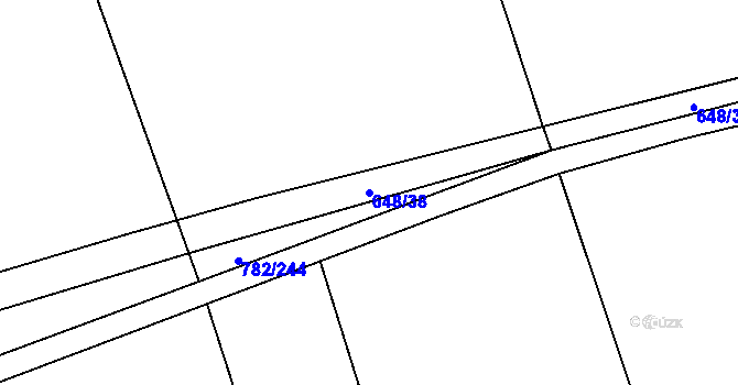 Parcela st. 648/38 v KÚ Otinoves, Katastrální mapa