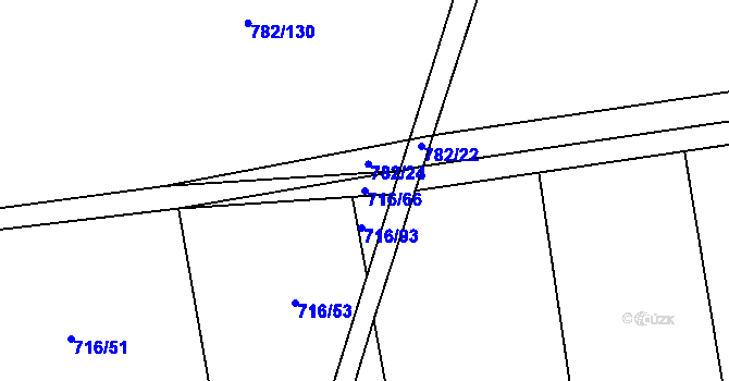 Parcela st. 716/66 v KÚ Otinoves, Katastrální mapa