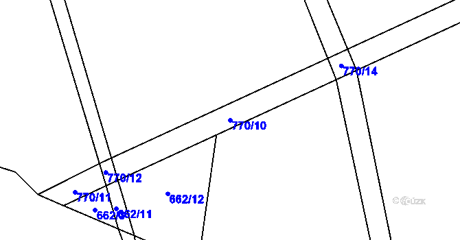 Parcela st. 770/10 v KÚ Otinoves, Katastrální mapa