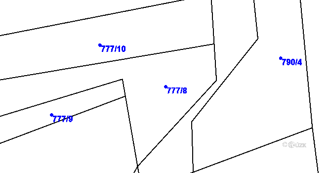 Parcela st. 777/8 v KÚ Otinoves, Katastrální mapa