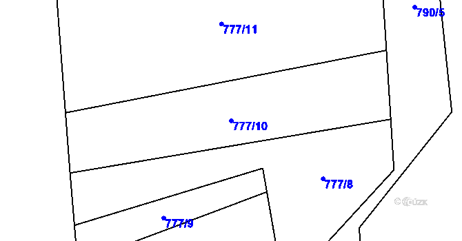 Parcela st. 777/10 v KÚ Otinoves, Katastrální mapa