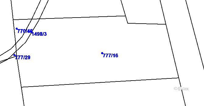 Parcela st. 777/16 v KÚ Otinoves, Katastrální mapa