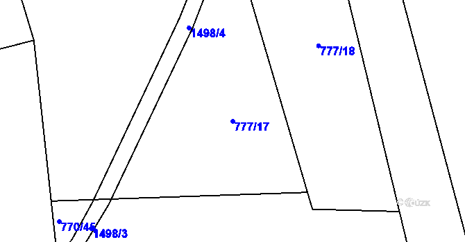 Parcela st. 777/17 v KÚ Otinoves, Katastrální mapa